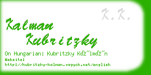 kalman kubritzky business card